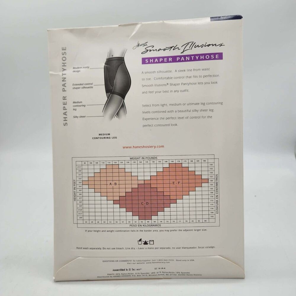 Hanes Smooth Illusions Shaper Pantyhose Size CD Ivory Style 637 - Picture 3 of 4